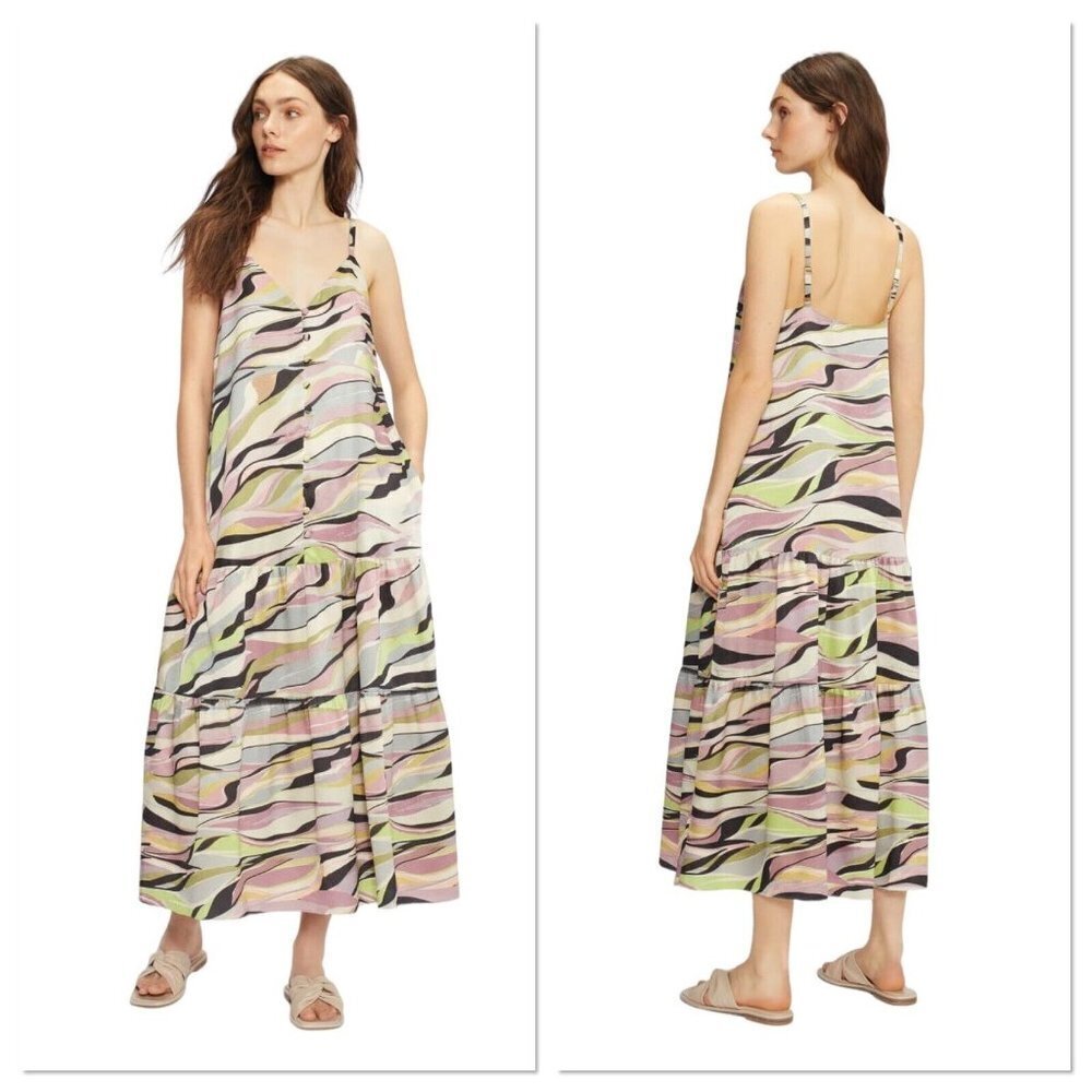 Ted Baker Warrenn Printed Button Through Cami Maxi Dress Dusky Pink US XS ( 1 )